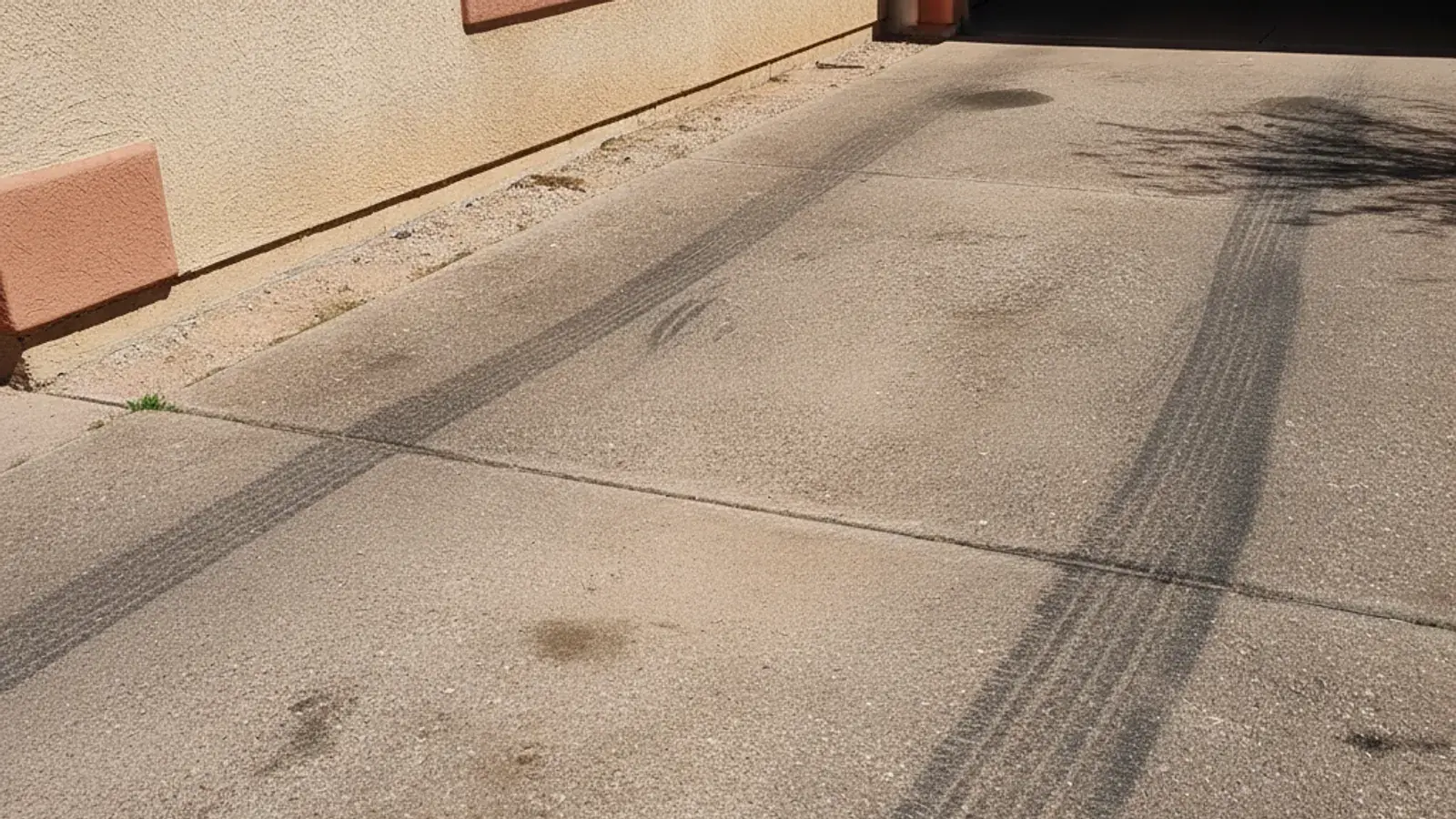 Before: Gray, dust-filmed concrete